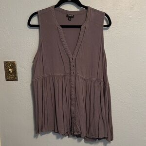 Torrid grey baby doll sleeveless top size 0